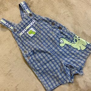 3/$20. Dino shorts overalls. Size 24 months